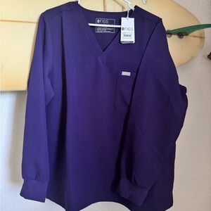 Figs Rich Purple Scrub Top